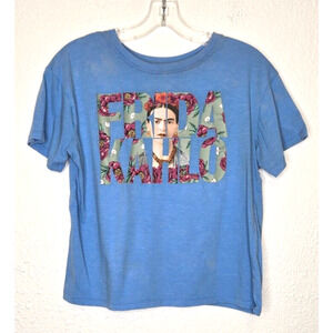 Jerry Leigh Womens Frida Kahlo T Shirt XS Blue Short Sleeve Crewneck Graphic Tee